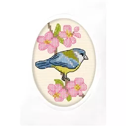 Orchidea Bluetit Greetings Card Cross Stitch Kit