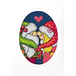 Orchidea Gnomes in Love Card Christmas Cross Stitch Kit