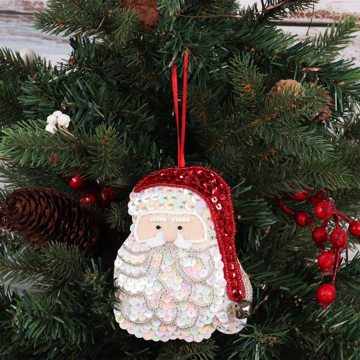 Trimits Sequin Santa Christmas Ornaments — image 3