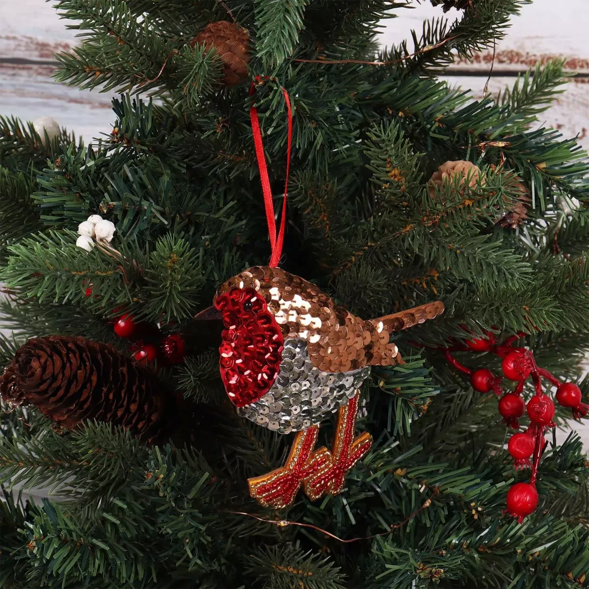 Trimits Sequin Robin Christmas Ornaments — image 3