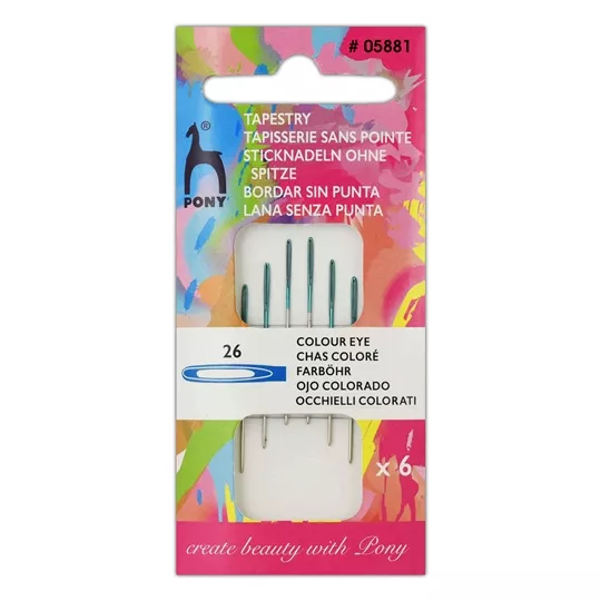 Pony Colour-Coded Tapestry Needles Size 26