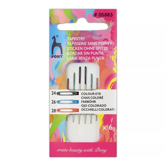 Pony Colour-Coded Tapestry Needles Size 24-28