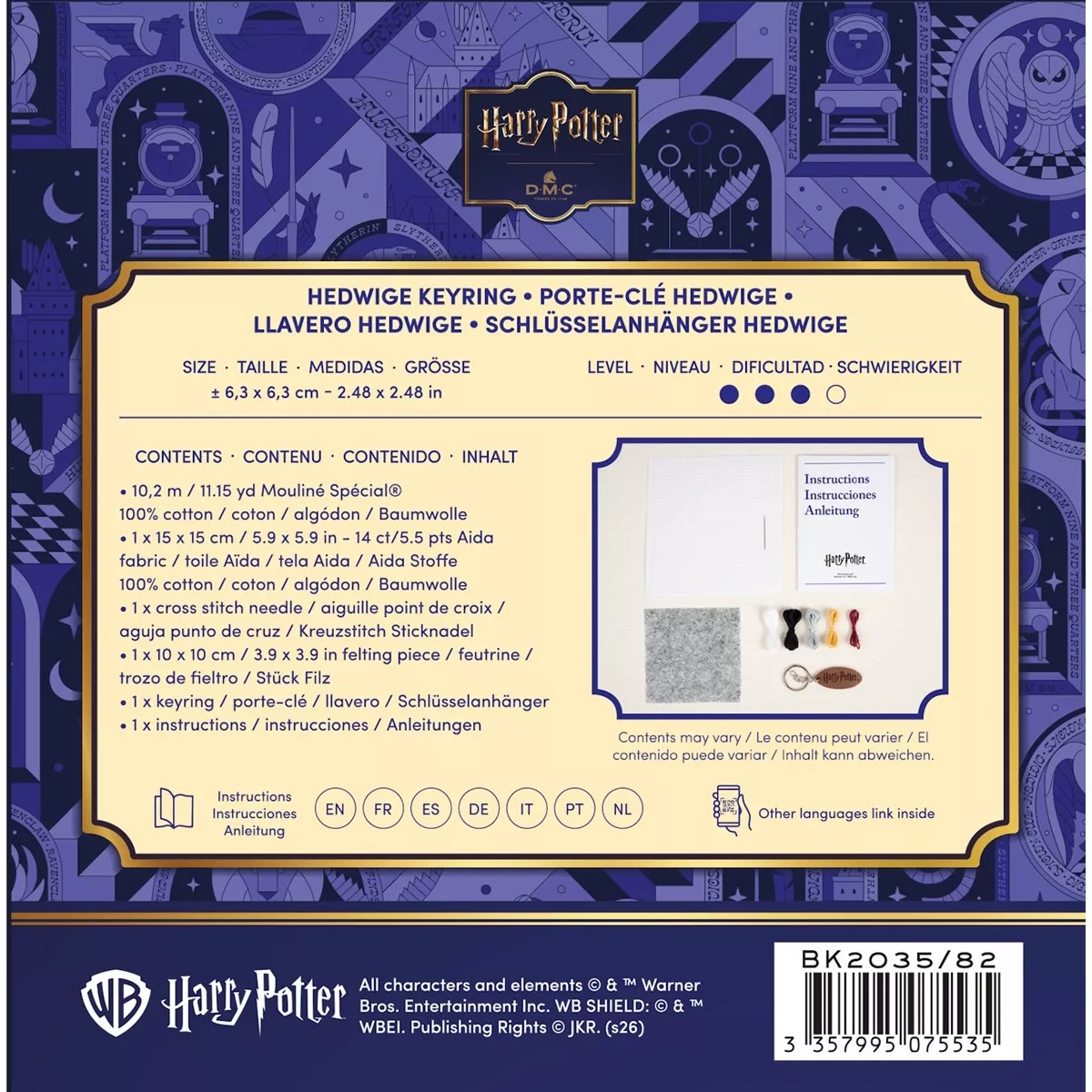 DMC Hedwig Owl Keyring Cross Stitch Kit — image 4