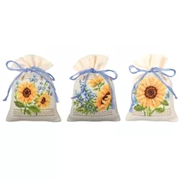 Vervaco Sunflowers Bags - Set of 3 Cross Stitch Kit