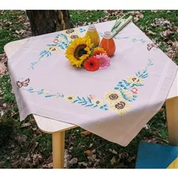 Vervaco Sunflowers Tablecloth Cross Stitch Kit