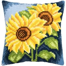 Vervaco Pair of Sunflowers Cushion Cross Stitch Kit