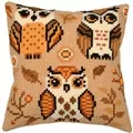 Image of Vervaco Autumn Owls Cushion Cross Stitch Kit
