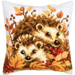 Autumn Hedgehogs Cushion