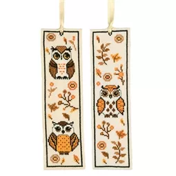 Vervaco Autumn Owls Bookmarks Cross Stitch Kit