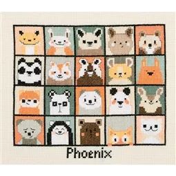 Vervaco Animal Portraits Birth Sampler Cross Stitch Kit