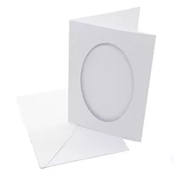 Peak Dale Products A5 Card and Envelope with Oval Aperture - Pack of 10