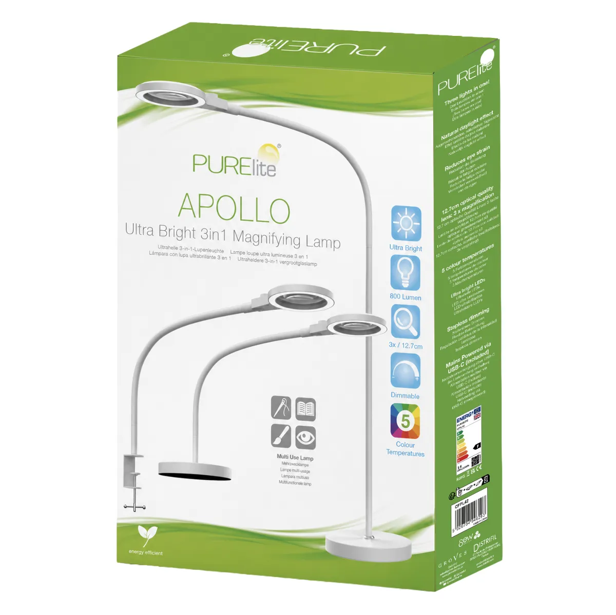 Purelite Apollo 3-in-1 Magnifying Lamp — image 2