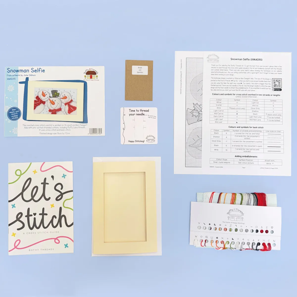 Bothy Threads Snowman Selfie Cross Stitch Card Kit — image 2