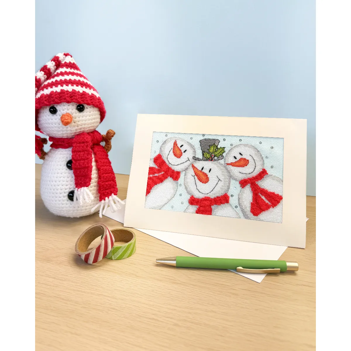 Bothy Threads Snowman Selfie Cross Stitch Card Kit — image 3