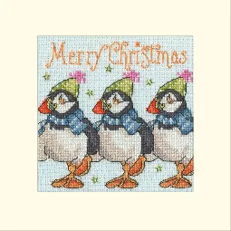 Bothy Threads Huffin' Puffin Christmas Cross Stitch Card Kit