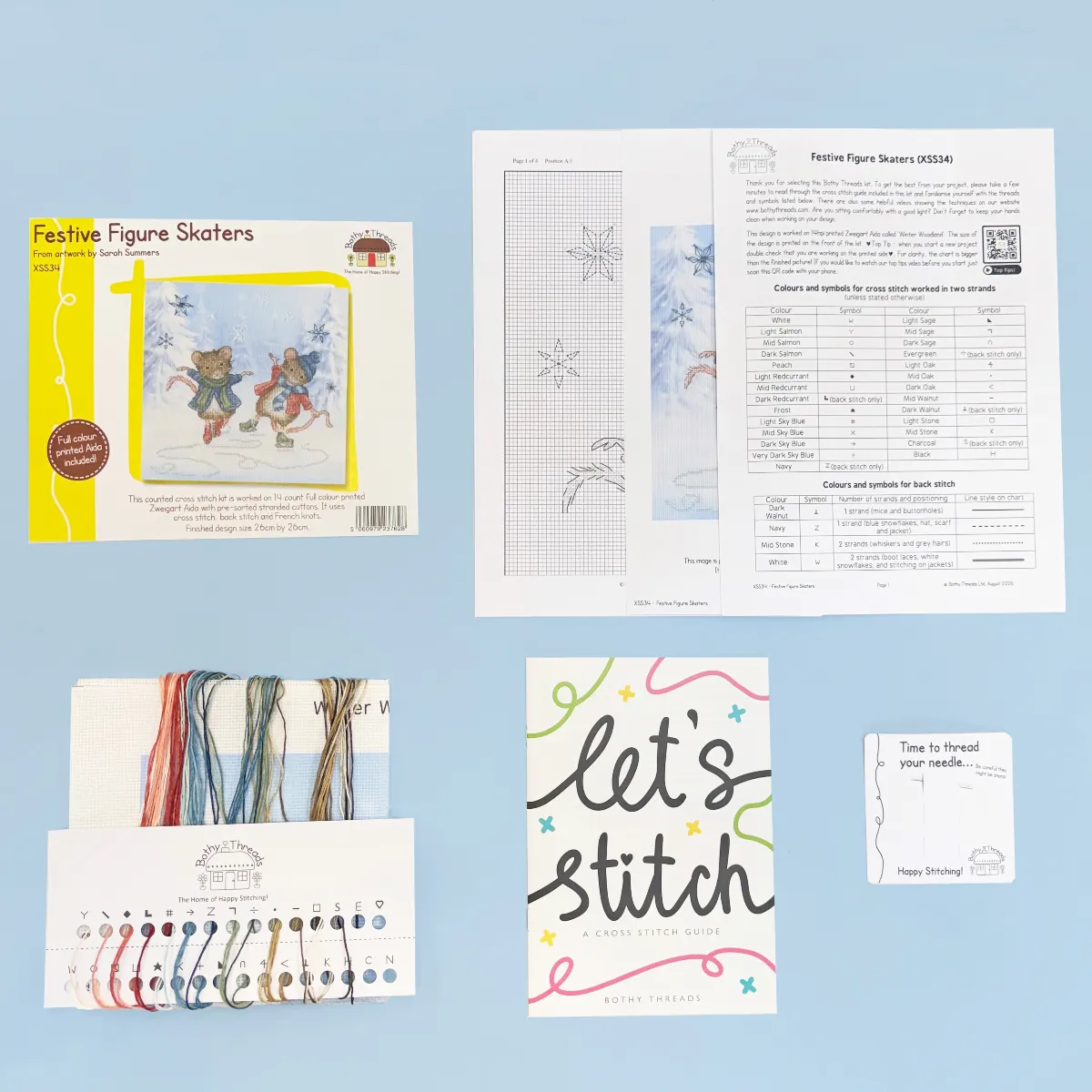 Bothy Threads Festive Figure Skaters Cross Stitch Kit — image 2