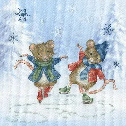 Bothy Threads Festive Figure Skaters Cross Stitch Kit