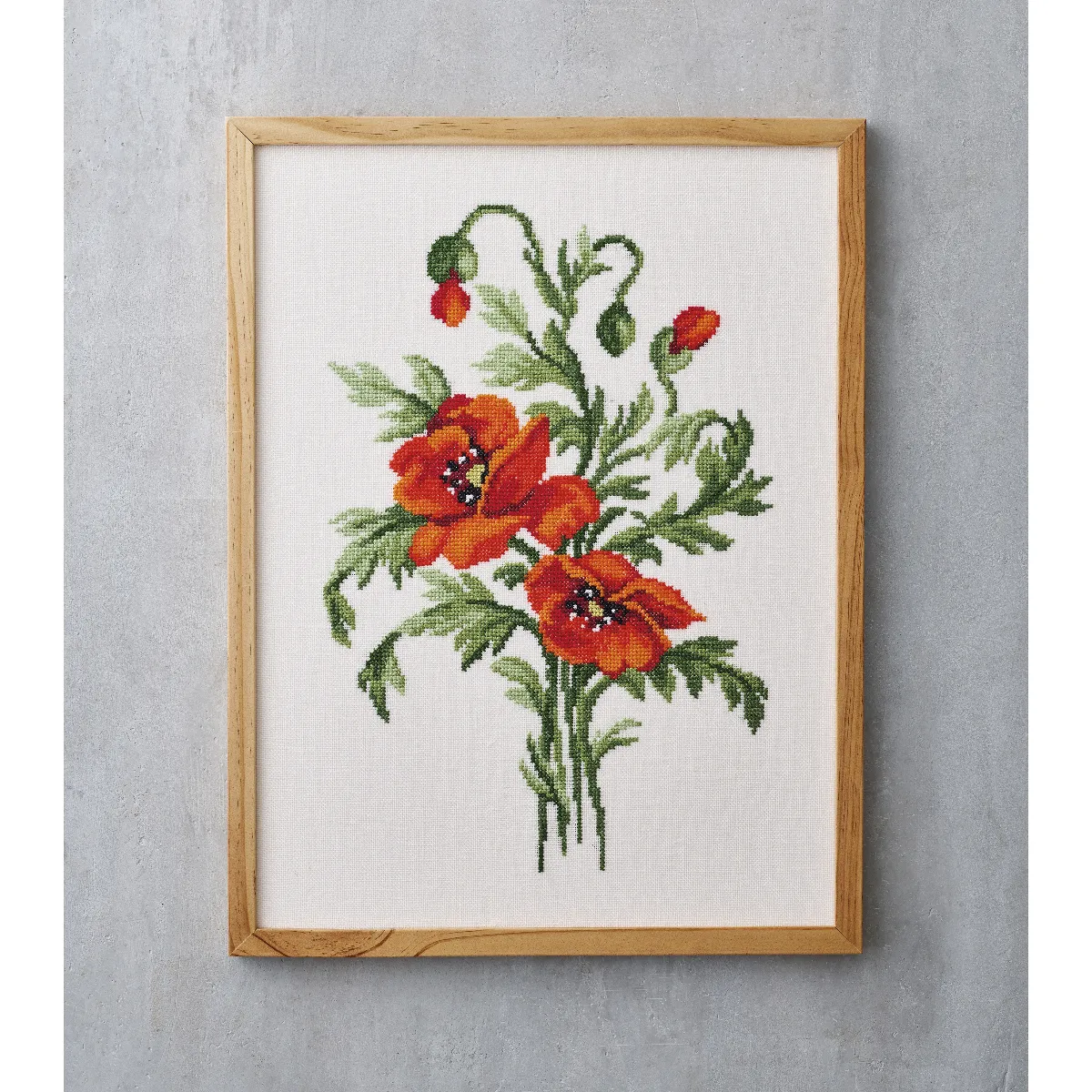Permin Poppies on Linen Cross Stitch Kit — image 2
