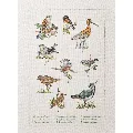 Image of Permin Field Birds on Linen Cross Stitch Kit