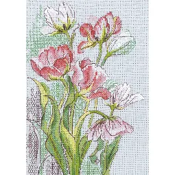 RIOLIS Graceful Tulips Blackwork Cross Stitch Kit