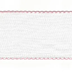 Zweigart 14 count Aida Band 50mm - White/Pink Fabric
