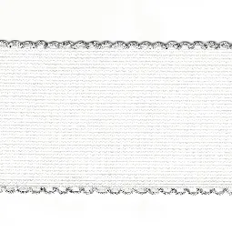 Zweigart 14 count Aida Band 50mm - White/Silver Fabric