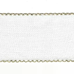 Zweigart 14 count Aida Band 50mm - White/Gold Fabric