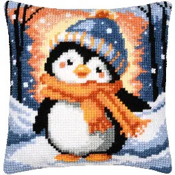 Vervaco Chilly Little Penguin Cushion Cross Stitch Kit