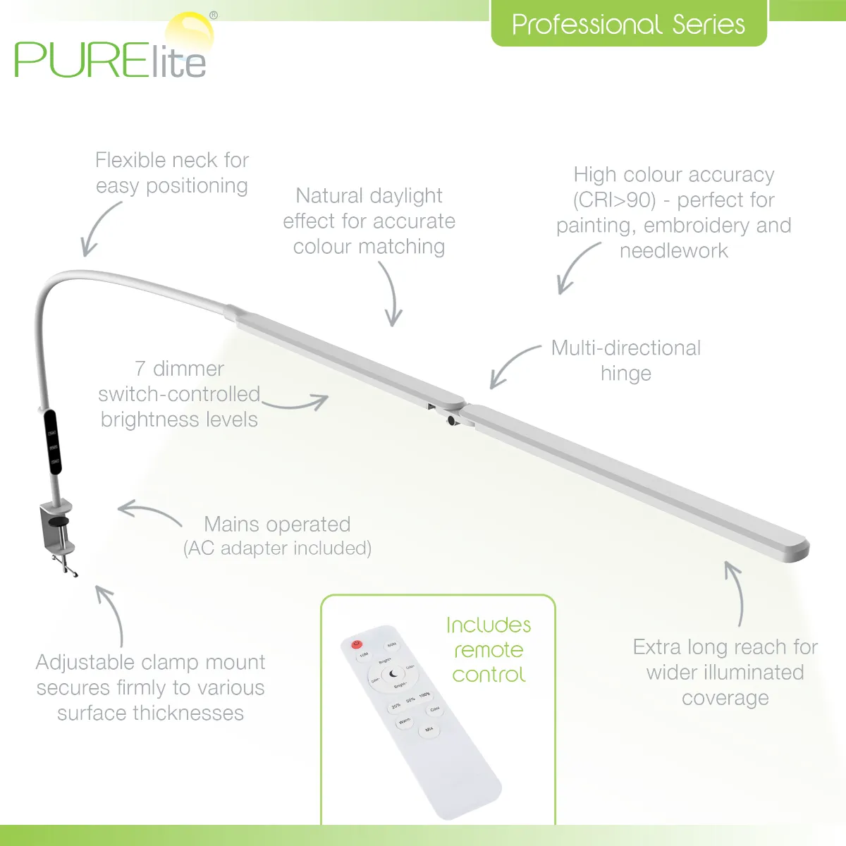 Purelite Astra Twin Ultra Bright Long Reach Lamp — image 2
