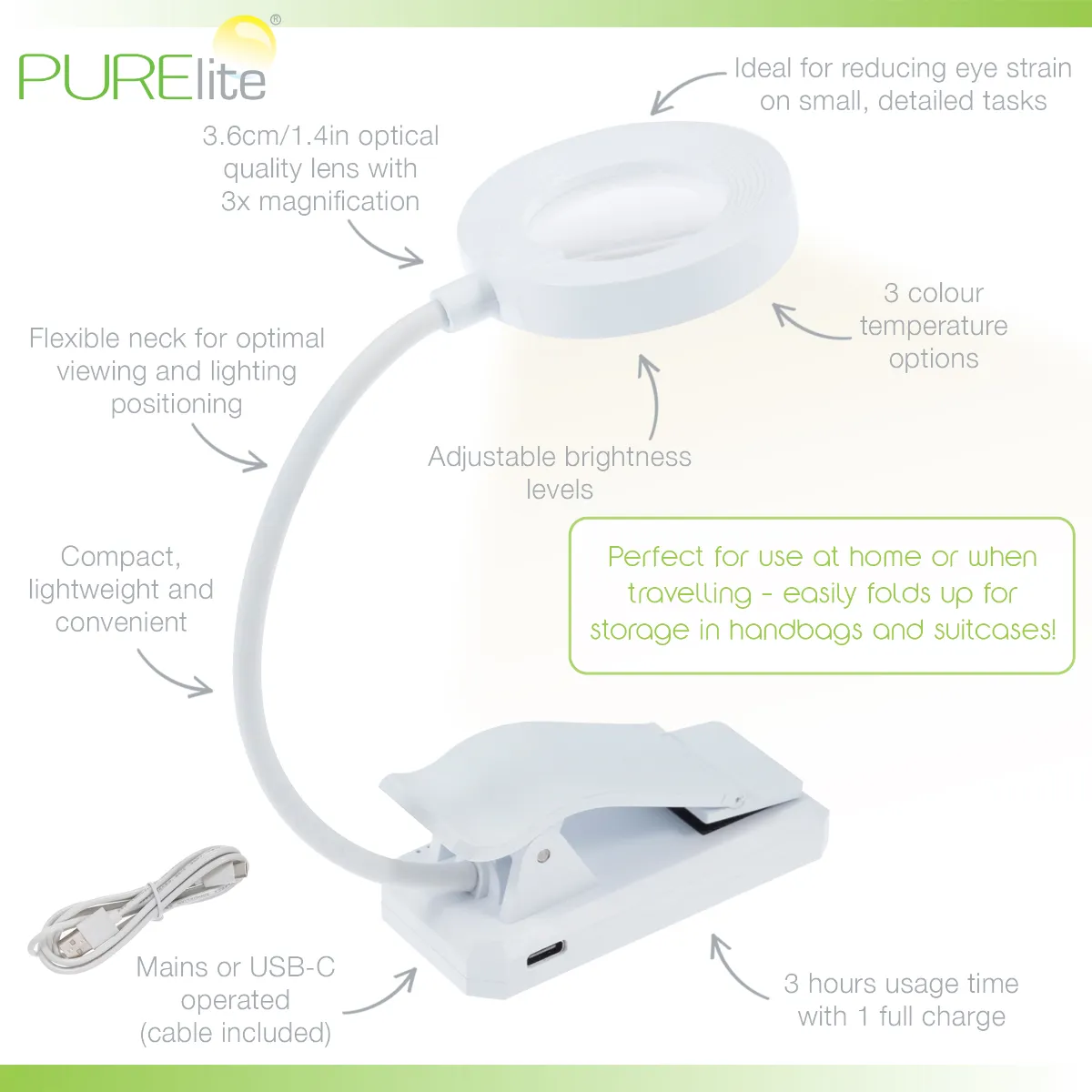 Purelite Vue 2-in-1 Clip-on Magnifier — image 2