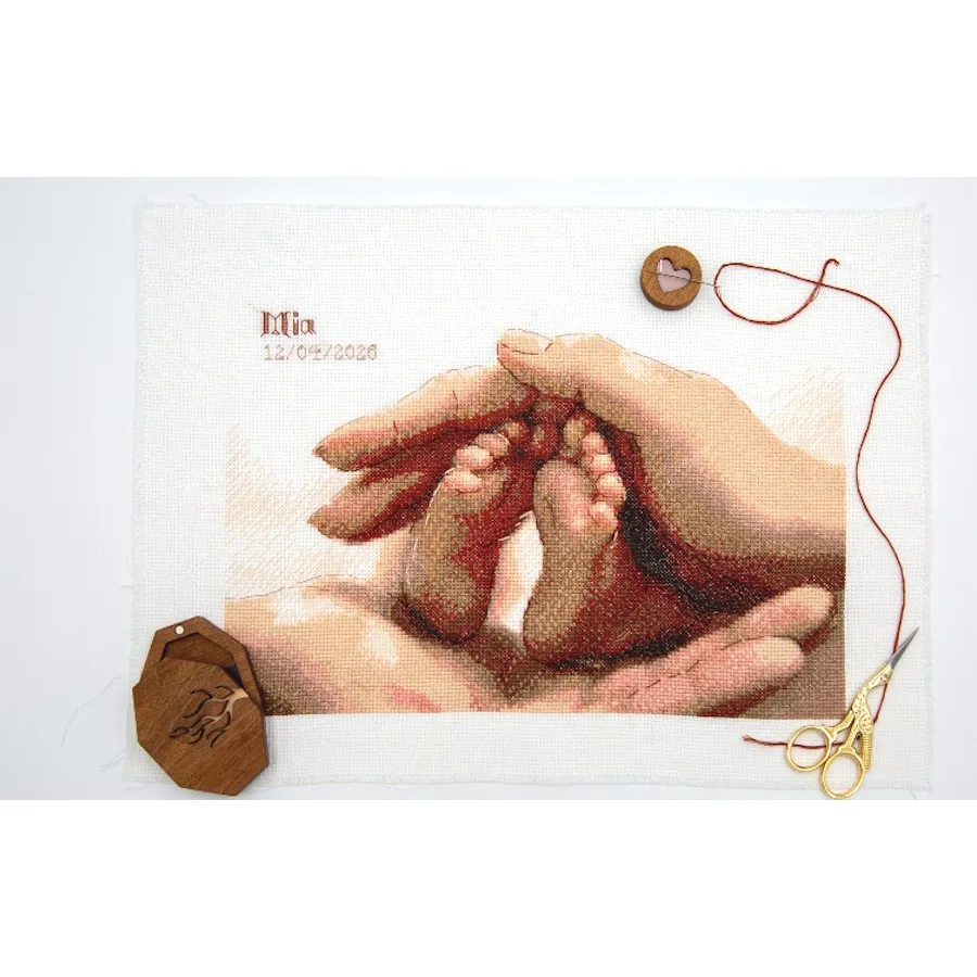 Aine Little One Birth Sampler Cross Stitch Kit — image 2