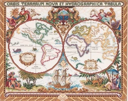 Janlynn Olde World Map Cross Stitch Kit