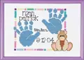 Image of Janlynn Baby Handprints Birth Announcement Birth Sampler Cross Stitch Kit