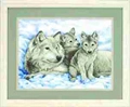Image of Dimensions Mother Wolf and Pups Cross Stitch Kit
