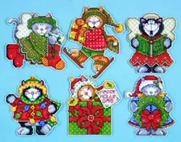 Design Works Crafts Kittens (6 ornaments) Christmas Cross Stitch