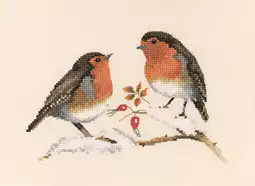 Heritage Winter Robins - Evenweave Cross Stitch Kit
